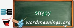 WordMeaning blackboard for snypy